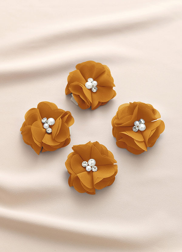 front Four-Piece Matching Color Chiffon Hair Clip Set