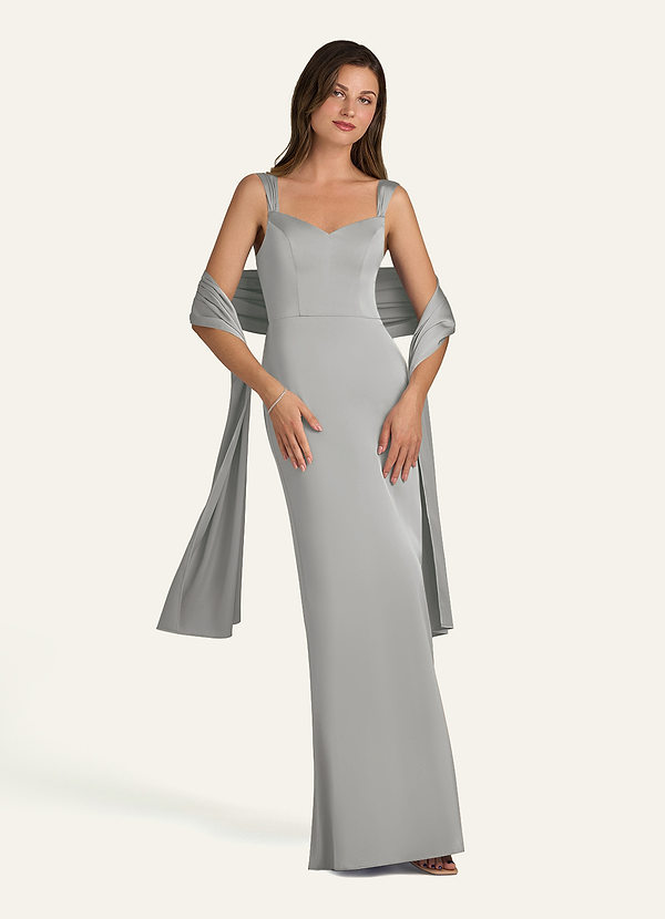 front Azazie Chal De Satén Elástico A Juego