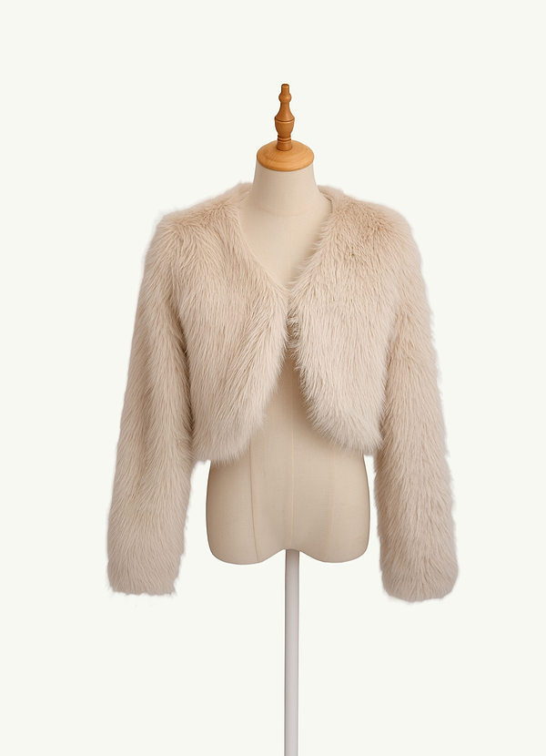 front Faux Fur Cropped Coat