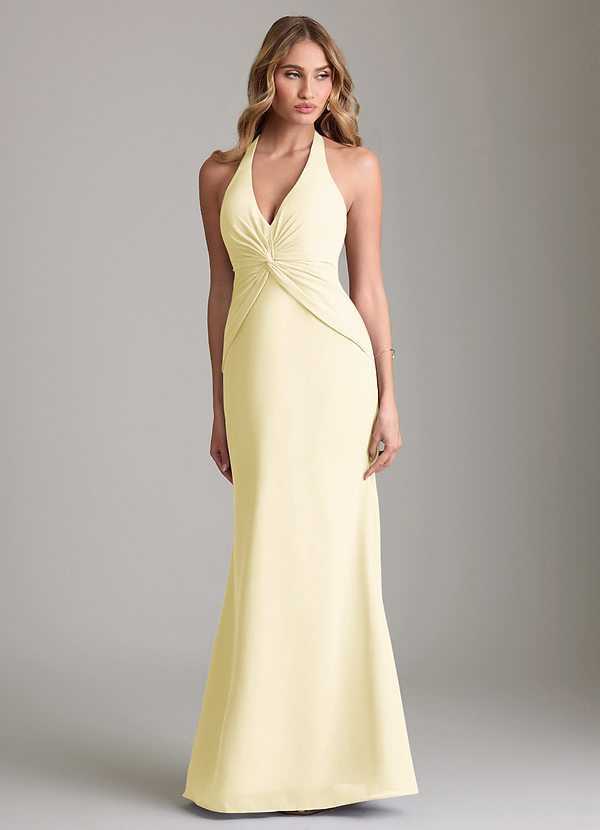 Valerie Bridesmaid Dresses Lemon Sorbet Mermaid Pleated Chiffon Dress image1