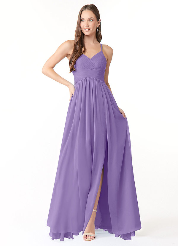 Azazie Jeanna Bridesmaid Dresses A-Line Pleated Chiffon Floor-Length Dress image1