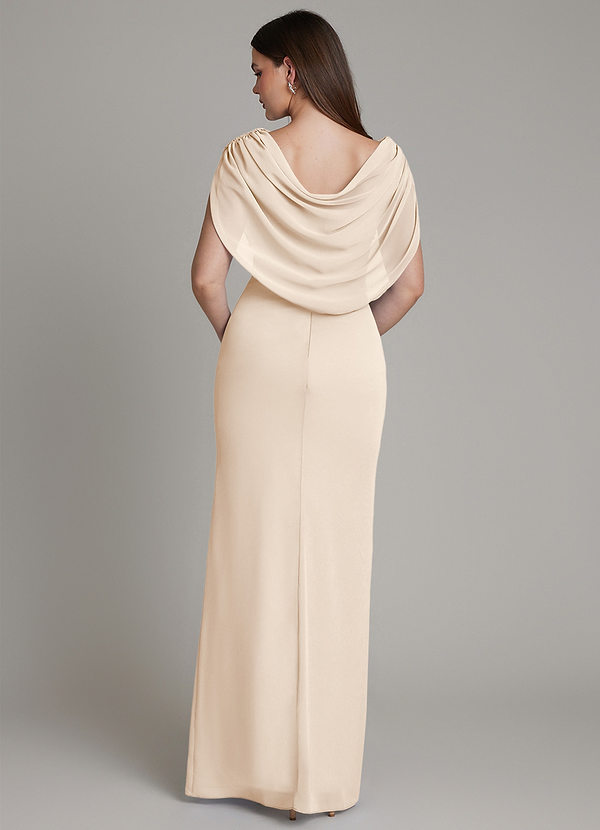 Azazie Hadley Robes Demoiselle d'honneur Robe Sirène en Mousseline de soie Plissée Albâtre Blanc image1