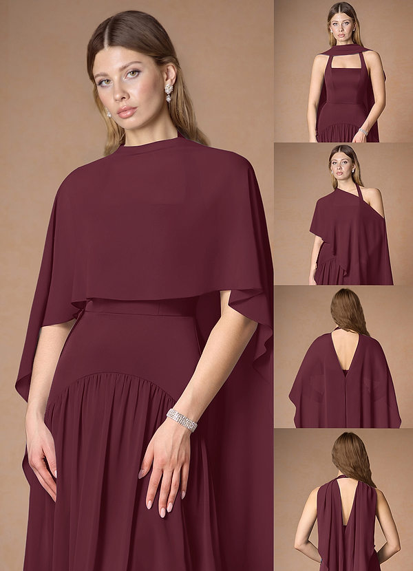 front Azazie Matching Color Chiffon Multiway Cape