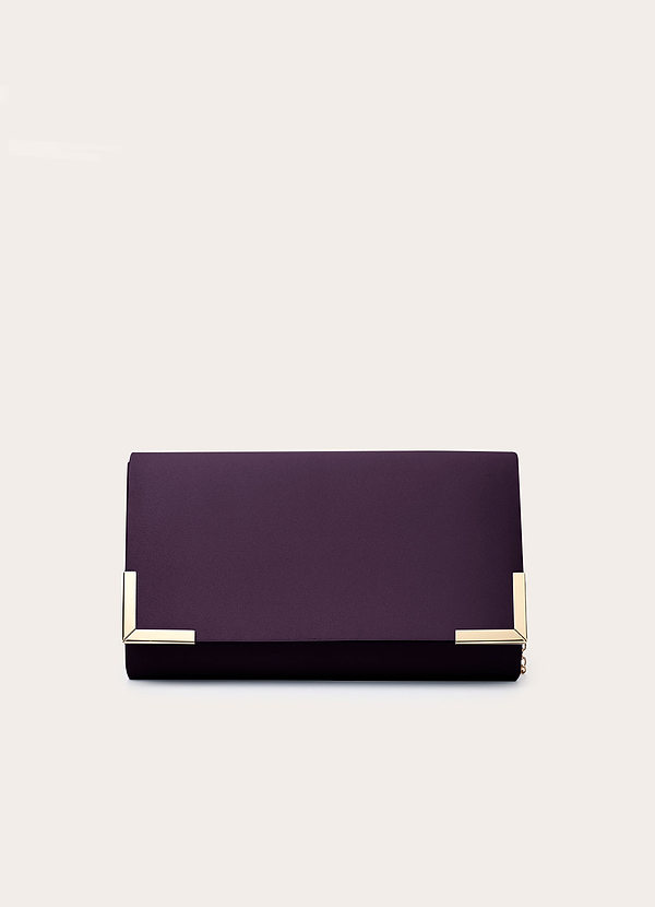 front Bijpassende kleur matte satijnen envelop clutch tas