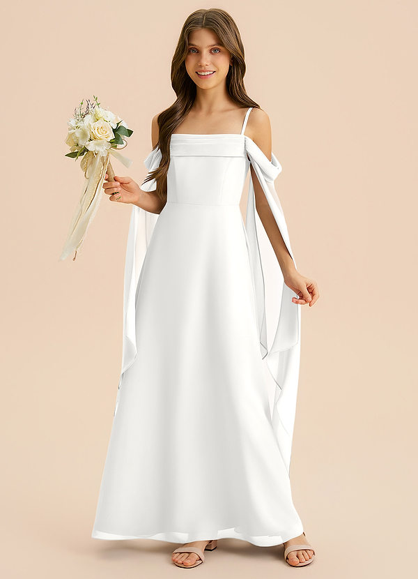 Azazie Moana Junior Klä av A-Line i Chiffong Plisserad image1