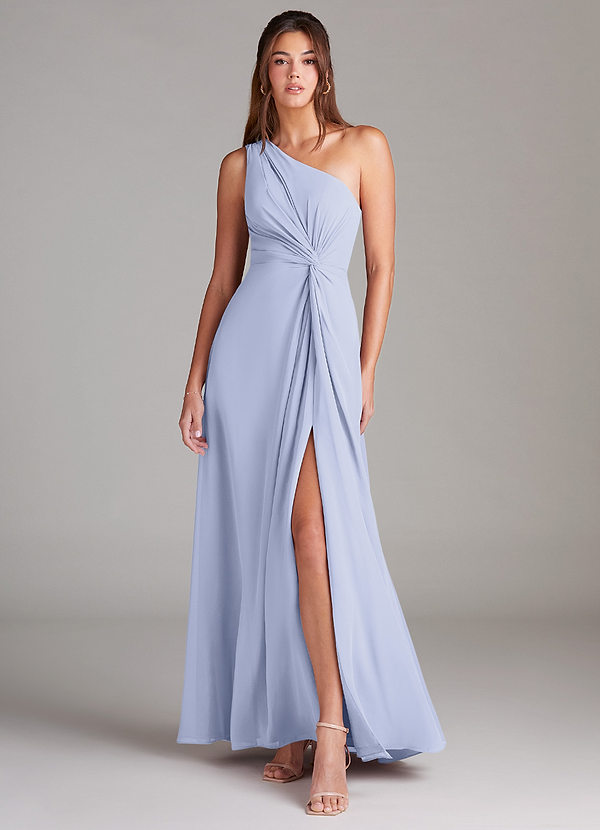 Azazie Brooke Bridesmaid Dresses Lavender A-Line One Shoulder Chiffon Dress image1