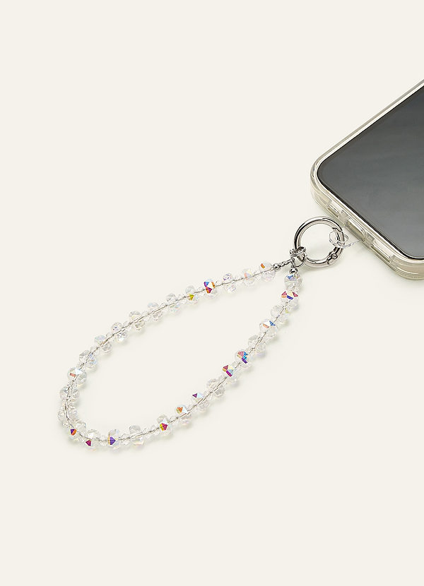 front Kristallen tashangertje met glittertelefoonketting