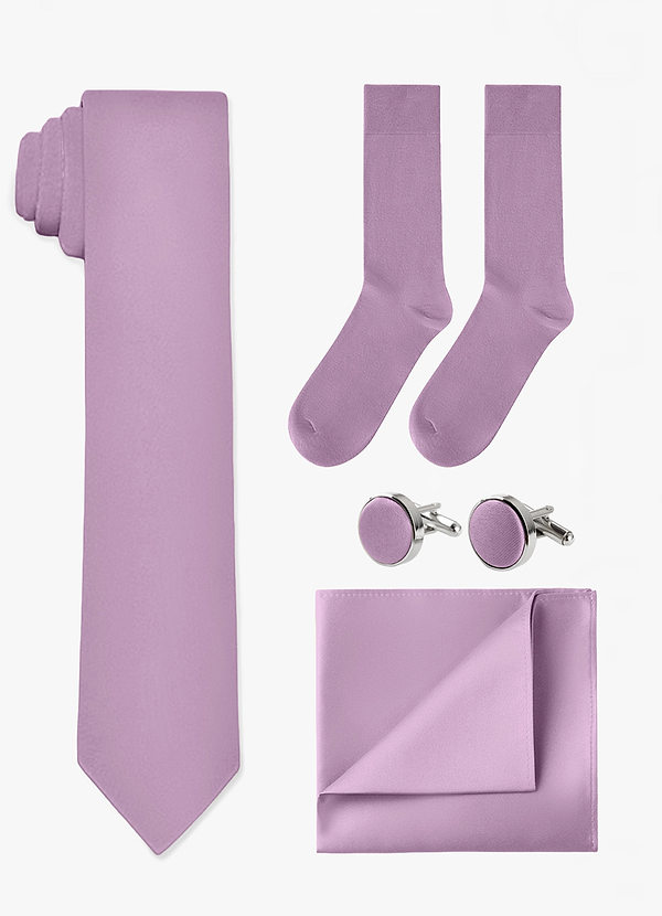 front Ensemble cravate, pochette, boutons de manchette et chaussettes assortis