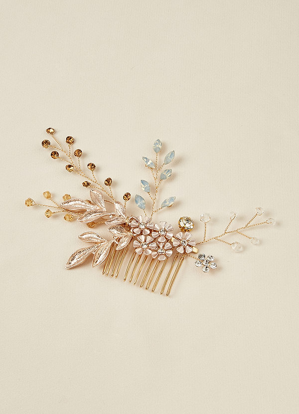 front Delicate Leaf Flower Hair Comb