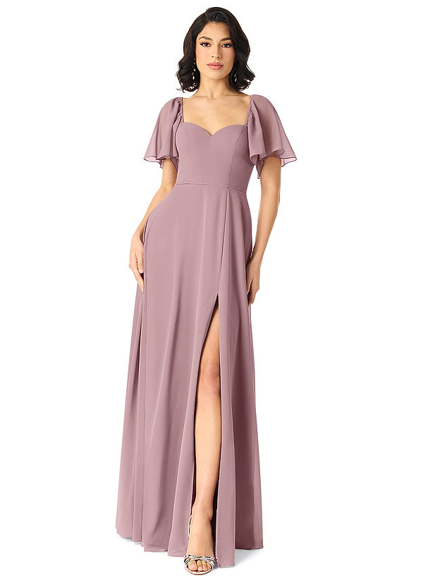 Azazie Chloe Bridesmaid Dresses A-Line Sweetheart Neckline Chiffon Floor-Length Dress image1
