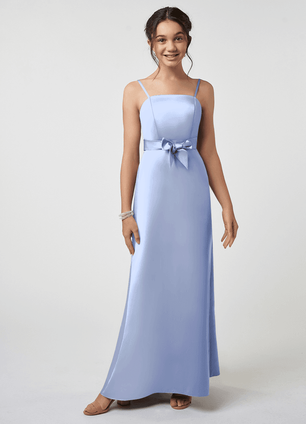 Azazie Anina Junior Robe Trapèze en Satin extensible Arc Eis image1