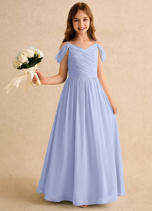 Chelo Girls Formal Flower Girl Dresses Ice A-Line Pleated Chiffon Dress image1