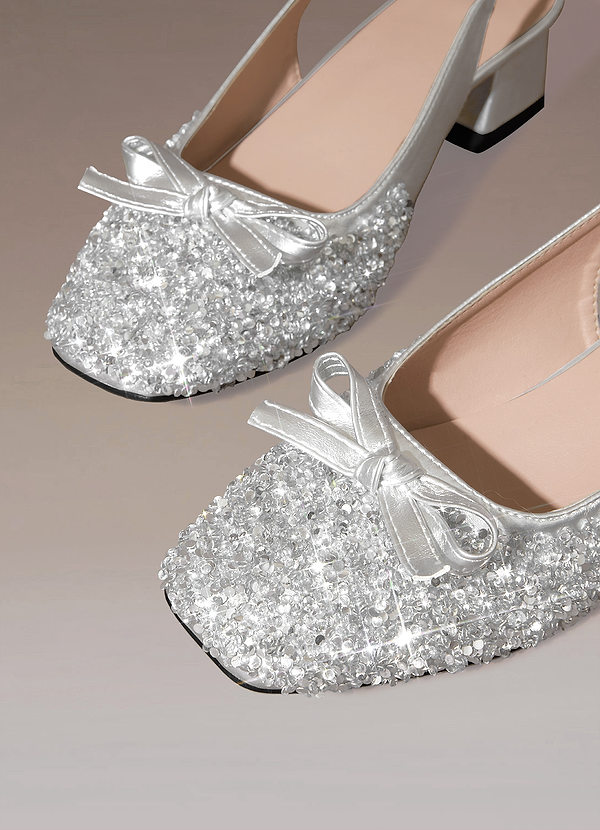 back Bow Glitter Heels