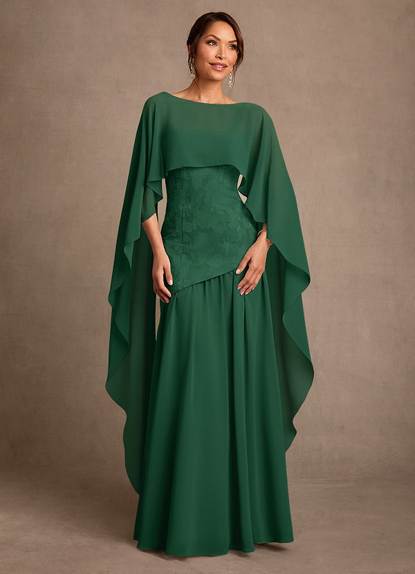 Azazie Flossie Suknie dla Matki Panny Młodej Linia A Pofałdowany Szyfon Długość podłogi Sukienka image1