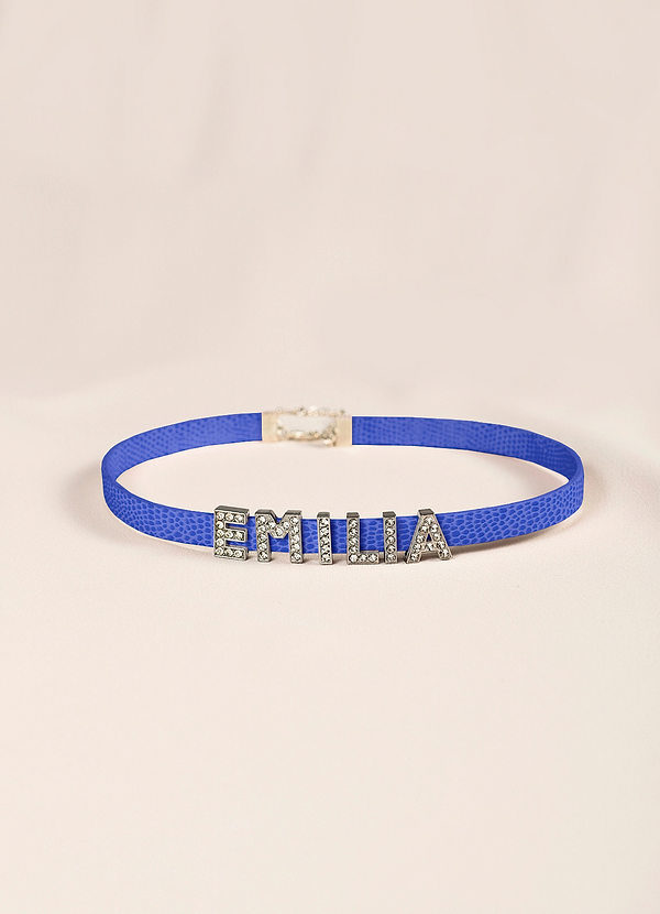 front Custom Name Leather Choker Necklace