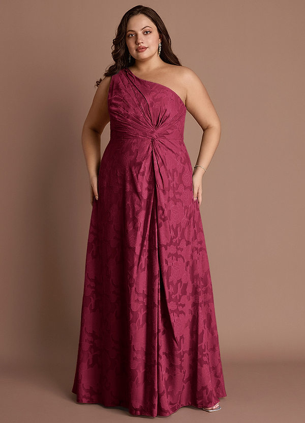 Hermosa Merlot One Shoulder Maxi Dress image1