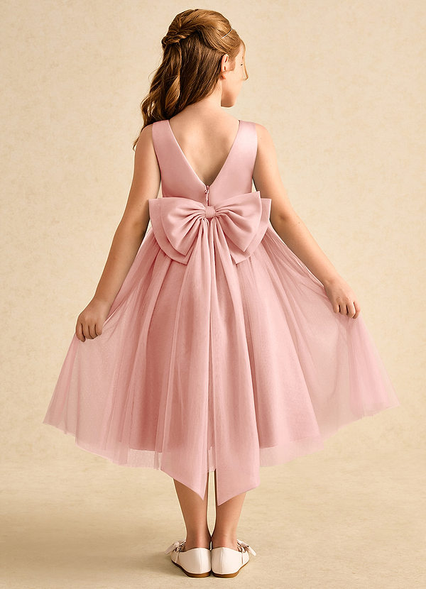 Azazie Winnie Flower Girl Dresses Rosette Ball-Gown Bow Tulle Dress image1