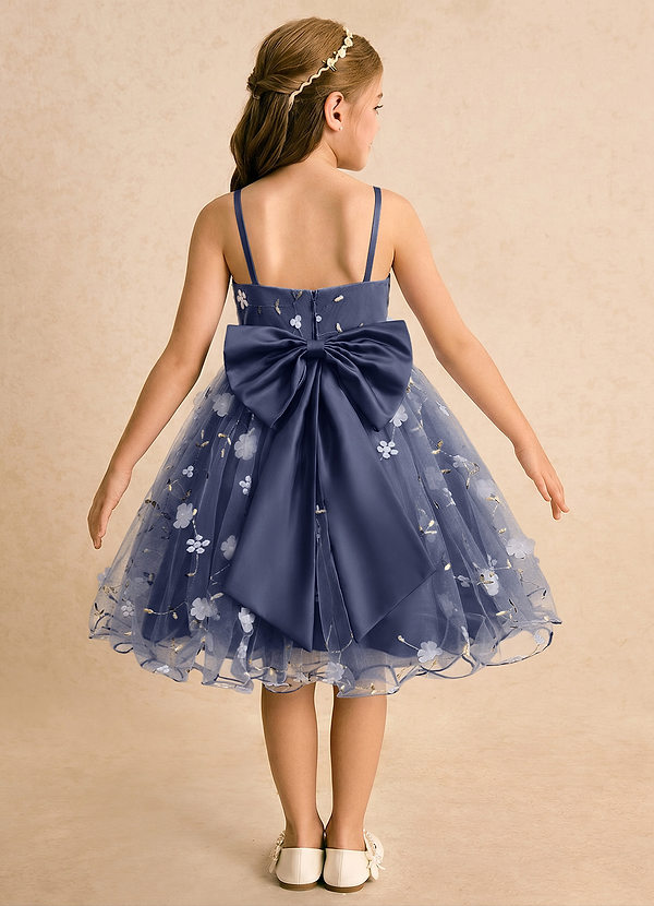 Azazie Junebug Flower Girl Dresses Stormy Ball-Gown Spaghetti Strap Tulle Dress image1