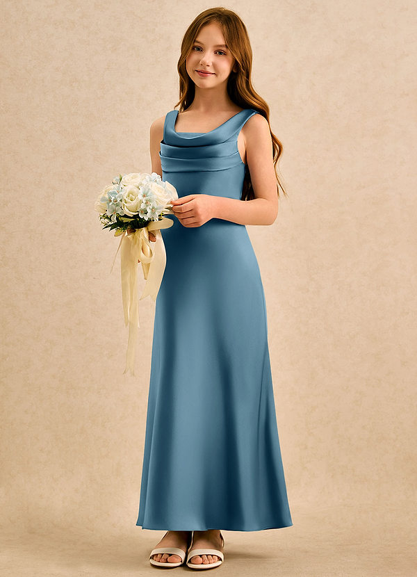 Azazie Raspberry Girls Formal Klänningar för brudeflicka Klä A-Line i Stretch Satin Plisserad image1