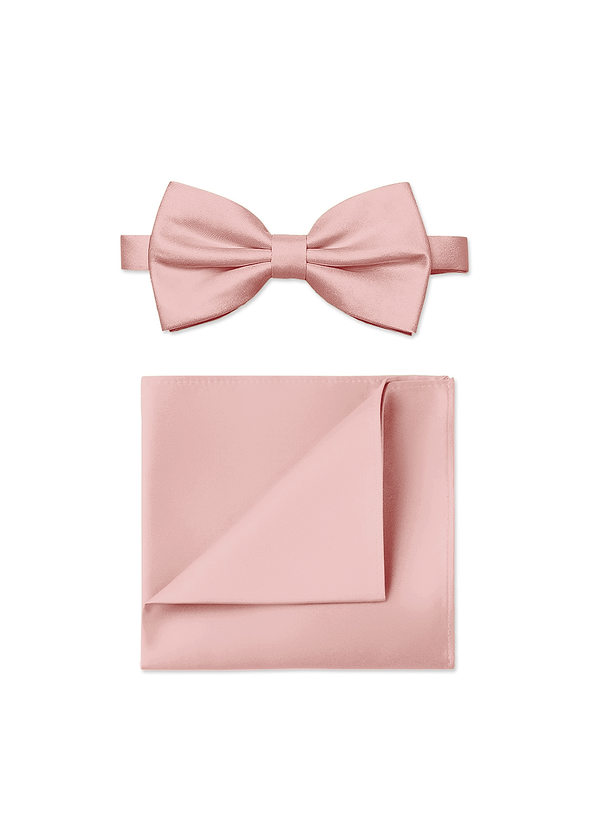 front Matte Satin Bow Tie and Pocket Square Set