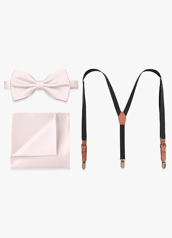 front Matching Bow Tie & Pocket Square & Suspenders Set