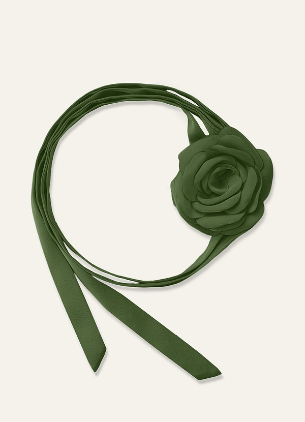front Matching Color Chiffon Rose Flower Rope Necklace