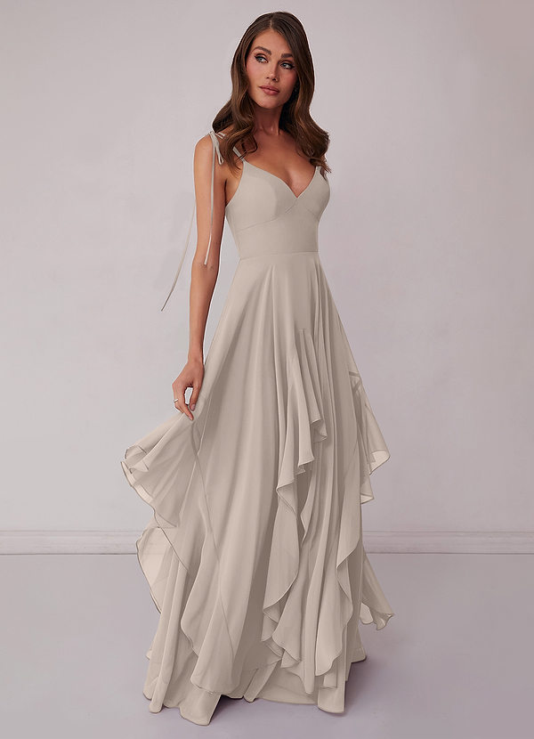 Barbie ♥ Azazie Bridesmaid Dresses Frost A-Line Bow Chiffon Dress image1