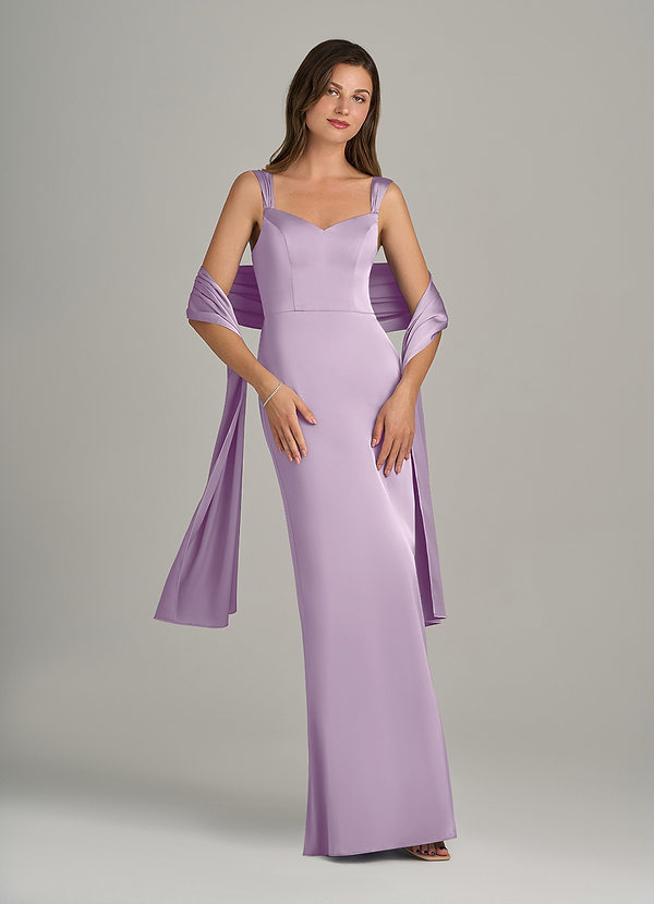 front Azazie Châle En Satin Extensible De Couleur Assortie