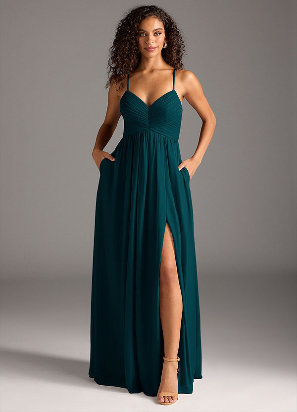 Azazie Alia Pine Bridesmaid Dresses | Azazie AU
