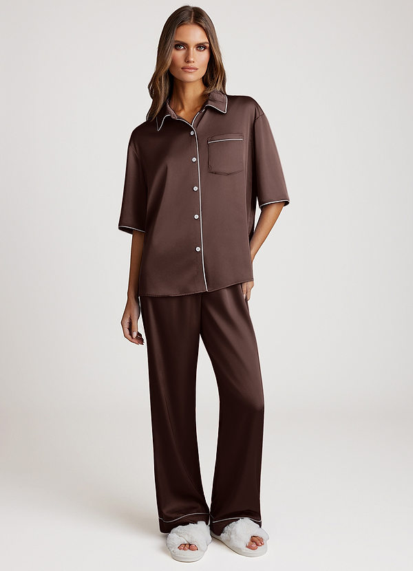 front Ganache Contrast-trimmed Pajama Set