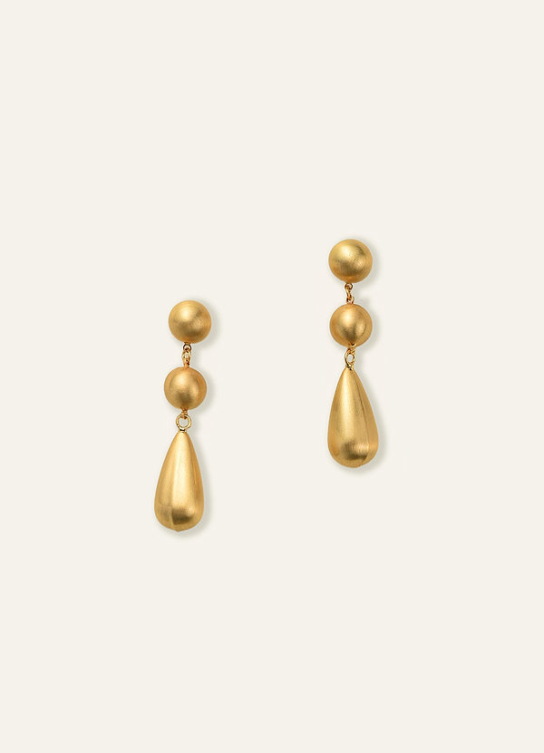 front Pendientes de gota de agua de metal cepillado