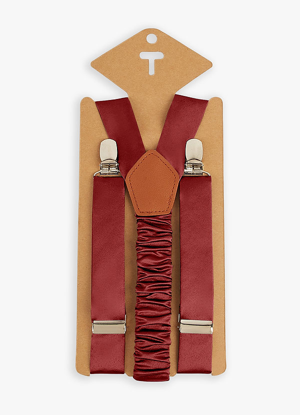 front Matching Color Boy's Matte Satin Suspenders