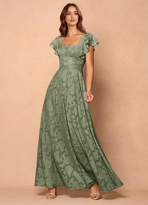 Anna Pistachio Ruffled Maxi Dress image1