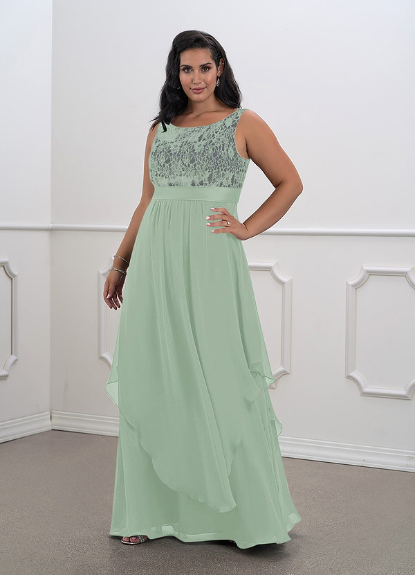 Azazie Xella Abiti da Mamma Sposa Abito A-Line in Chiffon Pizzo Agave image1