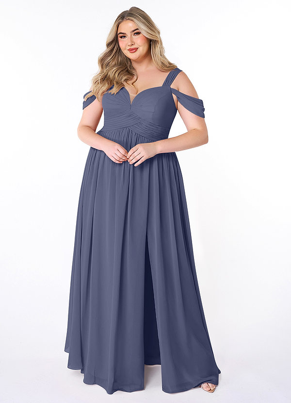 Azazie Lianne Bridesmaid Dresses Stormy A-Line Off the Shoulder Chiffon Dress image1