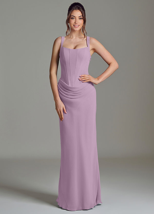 Azazie Niamh Bridesmaid Dresses Wisteria Mermaid Corset Chiffon Dress image1
