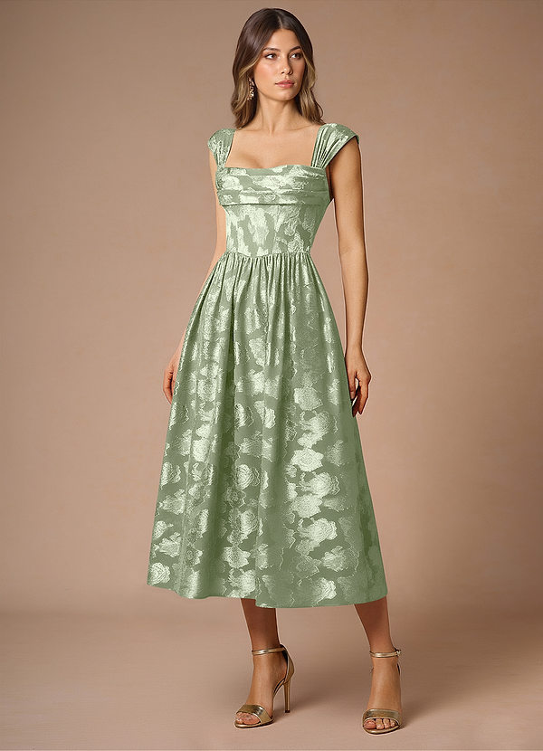 Dana Light Green Midi Dress image1
