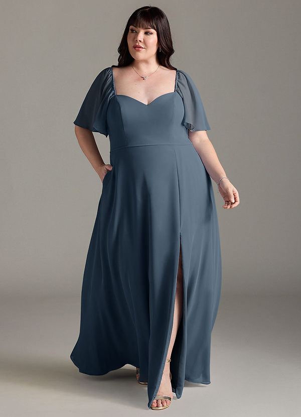 Azazie Chloe Bridesmaid Dresses Neptune A-Line Sweetheart Neckline Chiffon Dress image1