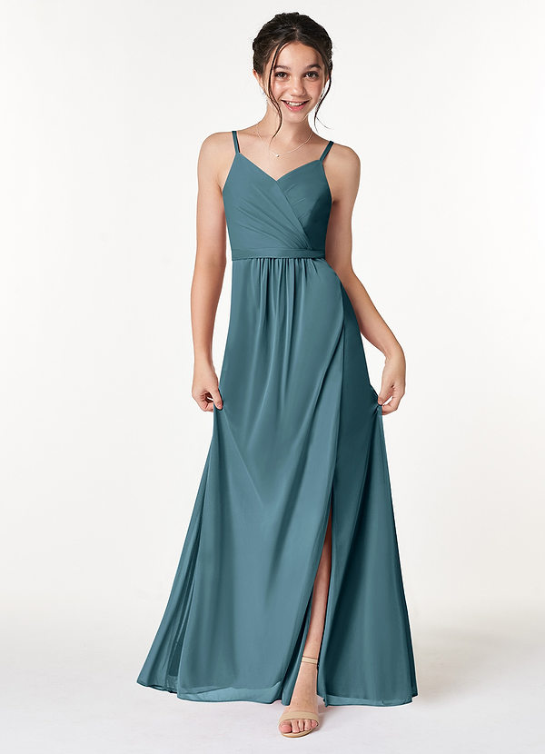 Azazie Luxy Junior Bermuda Pleated Mesh Dress image1