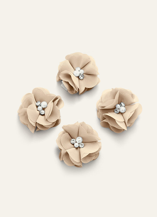 front Four-Piece Matching Color Chiffon Hair Clip Set