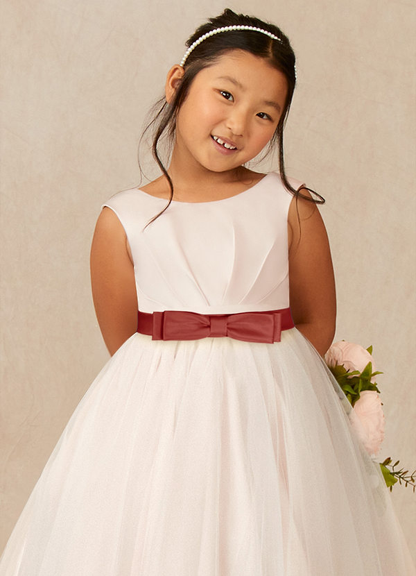 front Azazie Matching Color Satin Layered Bow Sash