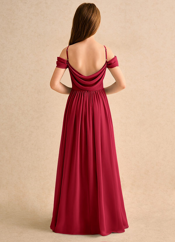 Shia Girls Formal Flower Girl Dresses Scarlet A-Line Off the Shoulder Chiffon Dress image1