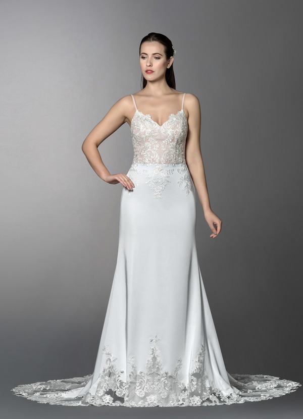 Azazie Cynthia BG Wedding Dress - Diamond White/Champagne | Azazie