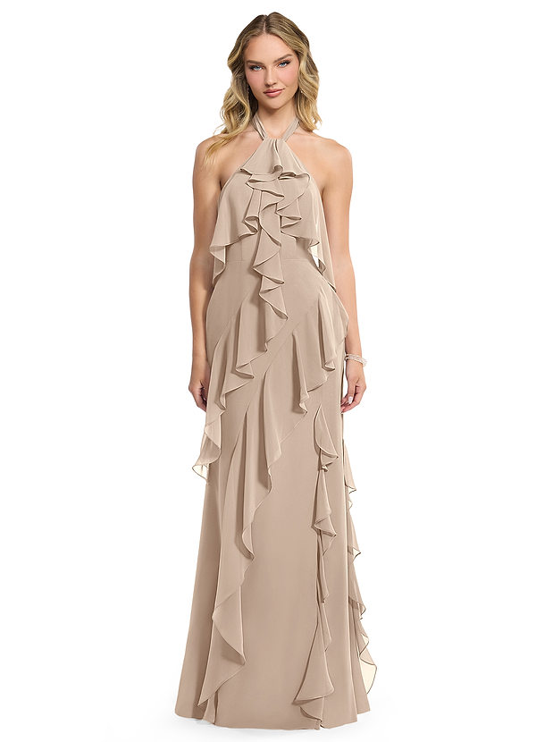 Azazie Velma Suknie dla druhen Linia A Rozcięcie z boku Szyfon Do ziemi Sukienka image1