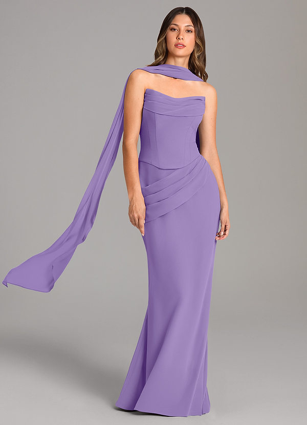 Azazie Sorrel Bridesmaid Dresses Tahiti Mermaid Corset Chiffon Dress image1