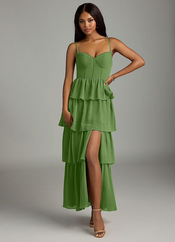 Azazie Kaiden Bridesmaid Dresses Basil A-Line Sweetheart Neckline Chiffon Dress image1