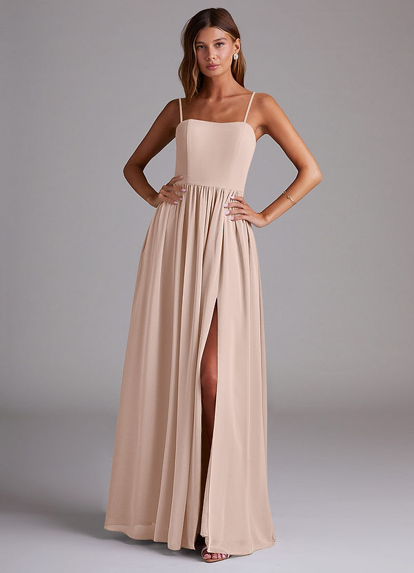 Azazie Calianna Bridesmaid Dresses English Rose A-Line Off the Shoulder Chiffon Convertible Dress image1