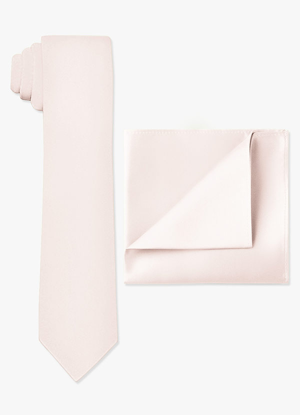 front Matte Satin Skinny Tie and Pocket Square Set