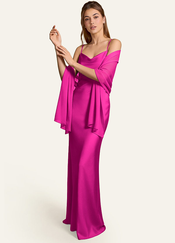 front Azazie Matching Color Aleena Chiffon Shawl