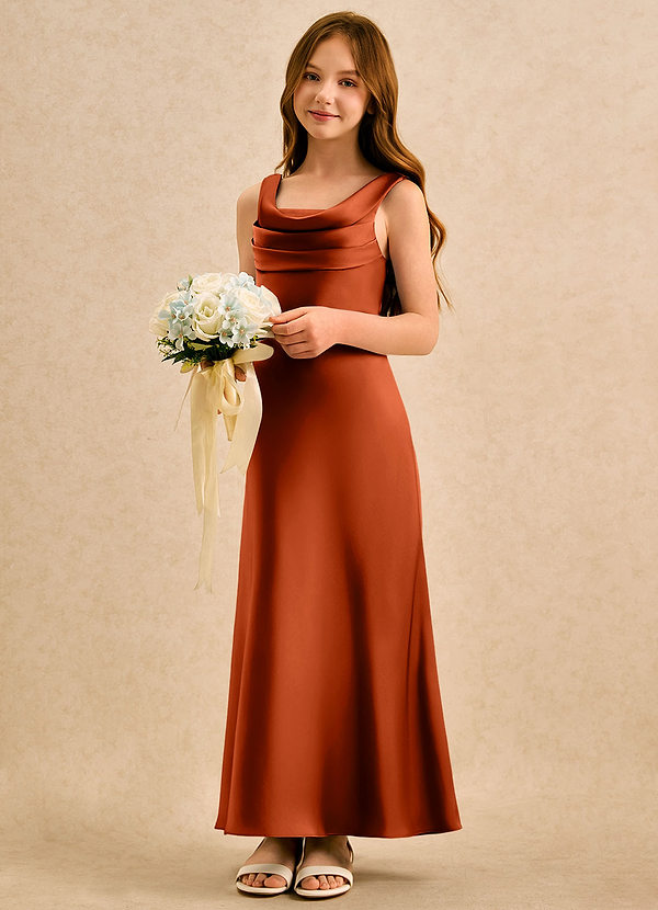 Azazie Raspberry Girls Formal Klänningar för brudeflicka Klä A-Line i Stretch Satin Plisserad image1